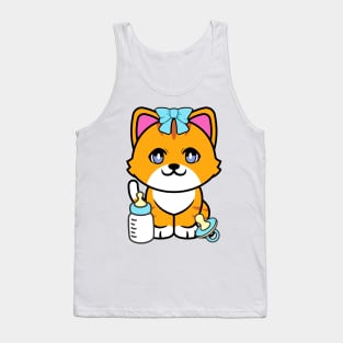 Cute orange cat Gender reveal - its a boy Tank Top